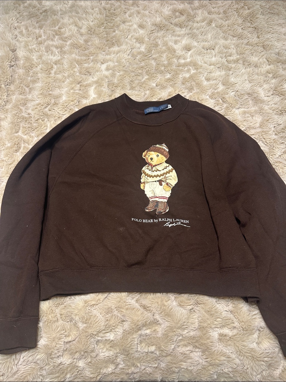 Polo by Ralph Lauren Brown Crewneck with Polo Bear Embroidery